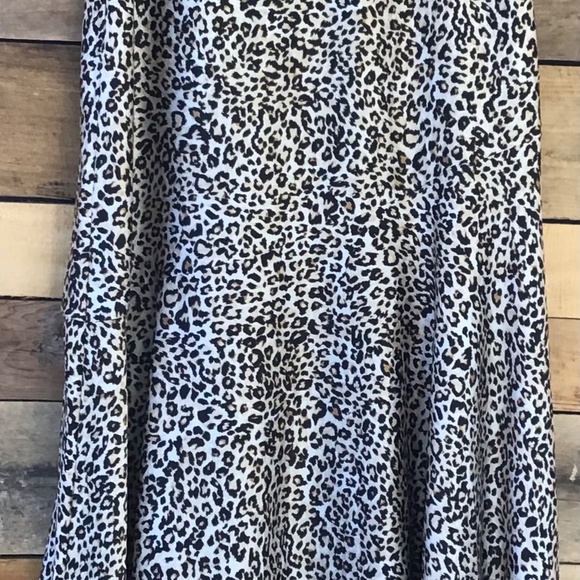 Chico’s 0 Skirt Leopard Cheetah Animal Print Flared Maxi Lined Jungle Chic Class - Picture 4 of 13